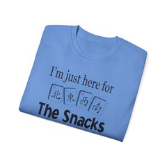 I'm Just Here For the Snacks Mahjong Tiles Unisex Ultra Cotton Tee / See our matching Coffee Mugs