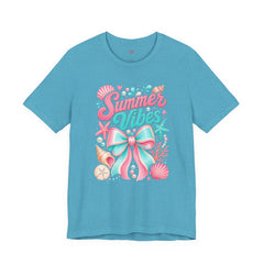 Summer Vibes Tee — Pastel Seashell Bow Beach T-Shirt