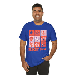 Beachy Soul Unisex Jersey Tee - Perfect Summer Vibes, Casual Wear, Gift for Beach Lovers, Vacation Outfit, Relaxed Style