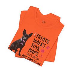 Personalized Dog Dad T‑Shirt — "Treats. Walks. Toys. Naps." Father's Day Gift