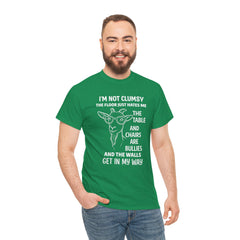 Clumsy Funny Goat Graphic Tee | Unisex Heavy Cotton Tee | Great Gift for Animal Lovers, Birthdays, Casual Wear, Humorous Gifts, Everyday Style