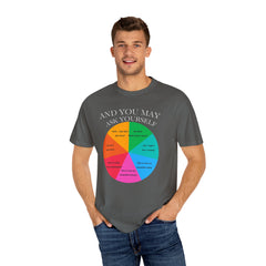 Motivational Talking Head Unisex Garment-Dyed T-Shirt - "And You May Ask Yourself"
