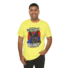 Personalized With Your Dogs Image and Name Patriotic Unisex Jersey Short Sleeve Tee