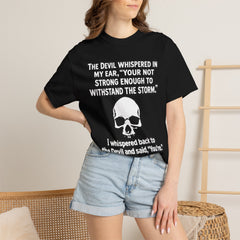 Funny Grammar Police - 'The Devil Whispered...' Skull Resilience Graphic Tee