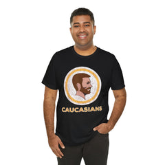 Bearded Graphic Tee - Funny Caucasians Satire Head Shot Unisex Jersey Short Sleeve Tee