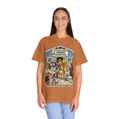 Pitbull Added "Who Let the Dogs Out?" Baldwin Harbor Animal Hospital Cute Vet Clinic T Shirt