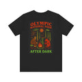 Funny Eerie Adventure Unisex Tee - Olympic National Park Camping Shirt, Bigfoot, Aliens and Bears by the Campfire
