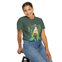 Raccoon UFO Funny Comfort Colors Graphic T-Shirt