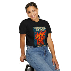 Funny I'm Not A Pyro I'm Just A Talking Head Music-Inspired Unisex T-Shirt - Burning Down the House Design