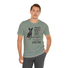 Personalized Dog Dad T‑Shirt — "Treats. Walks. Toys. Naps." Father's Day Gift