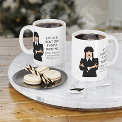 Wednesday Addams - Ceramic Mugs (11oz\15oz\20oz) | Pop Culture | Addams Family | Fan Gift | Gift For Her | Gothic Style Mug | Creepy Comedy