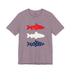 Patriotic Trout T-Shirt — Red White & Blue Fish Tee