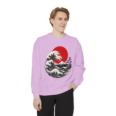 Japanese Wave and Red Sun Comfort Colors Sweatshirt