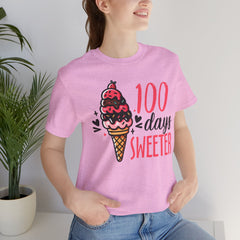 100 Days of School Unisex Tee | Elementary School, Ice Cream, Teacher Apparel