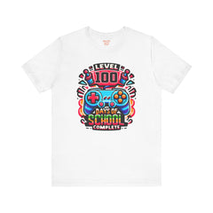 100 Days of School Complete - Unisex Short Sleeve Tee | Elementary School Holiday, Teacher Apparel, Kids Motivation, Days Checked Off