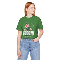 Bloom Stronger Unisex Jersey Tee - Positive Vibes Floral Design