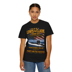 Lewis & Clark SSBN-644 Submarine T-Shirt — 'Ocean in View! O! The Joy.' Vintage Nautical Military Tee