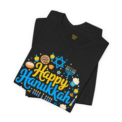 Happy Hanukkah Menorah - Unisex Jersey Short Sleeve Tee