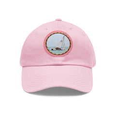 Hempstead Bay Sailing Club Leather Patch Dad Hat — Flying Scot Embroidered Round Patch