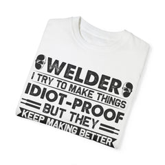 Fun Welder T-Shirt - 'Idiot-Proof' Design for Welding Enthusiasts