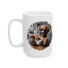 Less Talk More Coffee Boxer Ceramic Mug - Perfect for Dog Lovers