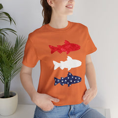 Patriotic Trout T-Shirt — Red White & Blue Fish Tee