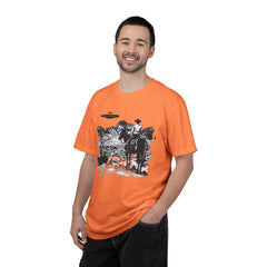 UFO Meets Cowboy Vintage Graphic T-Shirt — Retro Western Alien Tee