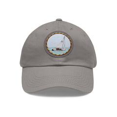 Hempstead Bay Sailing Club Leather Patch Dad Hat — Flying Scot Embroidered Round Patch