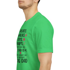 Personalized Dog Dad T‑Shirt — "Treats. Walks. Toys. Naps." Father's Day Gift
