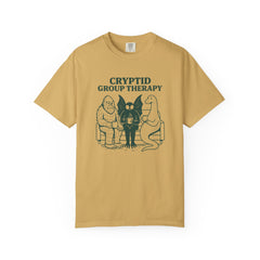 Cryptid Group Therapy Bigfoot, Mothman and Loch Nessie Unisex T-Shirt, Funny Graphic Tee, Gift for Cryptid Lovers, Quirky Casual Wear, Cool Humor Shirt