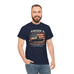 America 250th Submarine 125th Flag T-Shirt — Vintage USA Military Tee