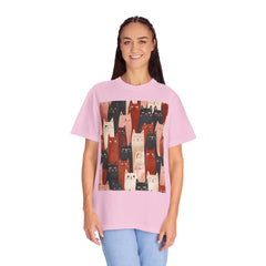 Cute Cat Print Unisex Garment-Dyed T-Shirt - Comfort Colors Soft Perfect for Animal Lovers and Casual Days