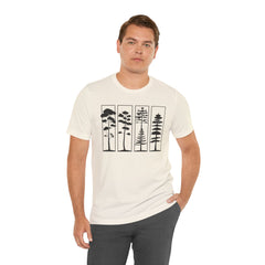 Nature-Inspired Unisex Jersey Tee, Tree Graphic T-Shirt, Eco-Friendly Fashion, Gift for Nature Lovers, Casual Wear, Outdoor Adventure
