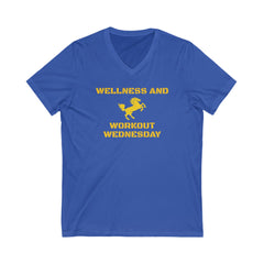 CHC Elementary School Wellness And Workout Wednesday - Unisex Jersey Short Sleeve V-Neck Tee
