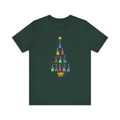 Guitar Lover Christmas Tree - Unisex NuBlend® Tee Shirt / Electric, Acoustic Guitar, Guitarist Gift, Christmas Gift, Gift for him