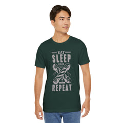Hair Enthusiast Tee, Eat Sleep Hair Repeat Shirt, Funny Barber Gift, Unisex Jersey Tee, Casual Everyday Apparel, Salon Worker Top