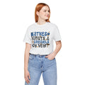 Latkes, Donuts, Dreidel, Oy Vey! - Unisex Jersey Short Sleeve Tee