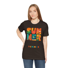 Summer Graphic Tee — Colorful Tropical "SUMMER" Typography T-Shirt