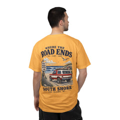 Where the Road Ends Long Island Unisex Garment-Dyed T-shirt