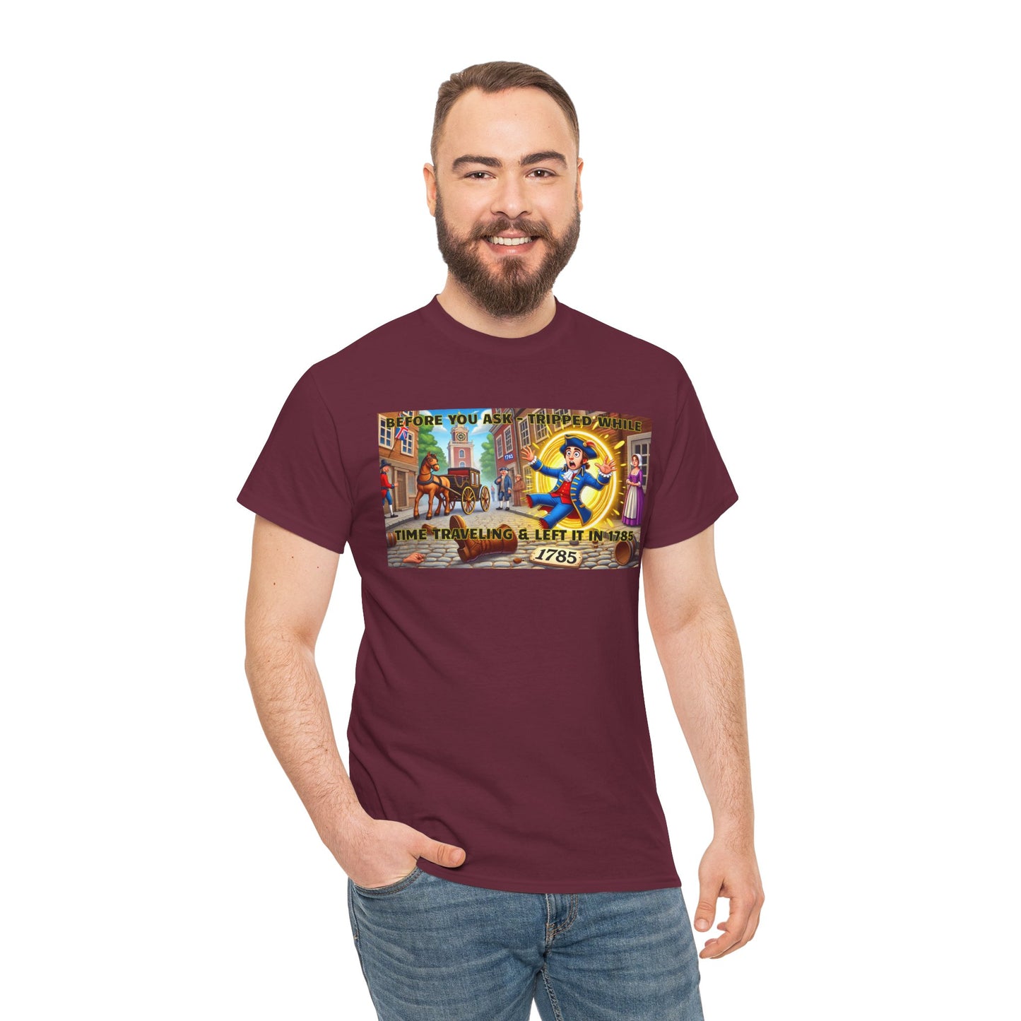 Amputee Funny Time Travel Excuse  - Unisex Heavy Cotton Tee