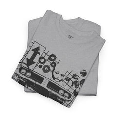 Abstract Retro Racing Car Unisex Heavy Cotton Tee | Perfect for Car Enthusiasts, Father's Day Gift, Casual Wear, Vintage Style, Unique Graphic Shirt