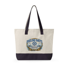 Feeling Nauti Canvas Tote — Hempstead Bay Sailing Club Nautical Zippered Beach Bag for Sailing Lovers
