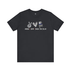 Peace Love Back The Blue in Alabama, Graphic Unisex Short Sleeve Tee