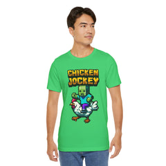 Video Game Chicken Jockey Tee - Unisex Short Sleeve T-Shirt