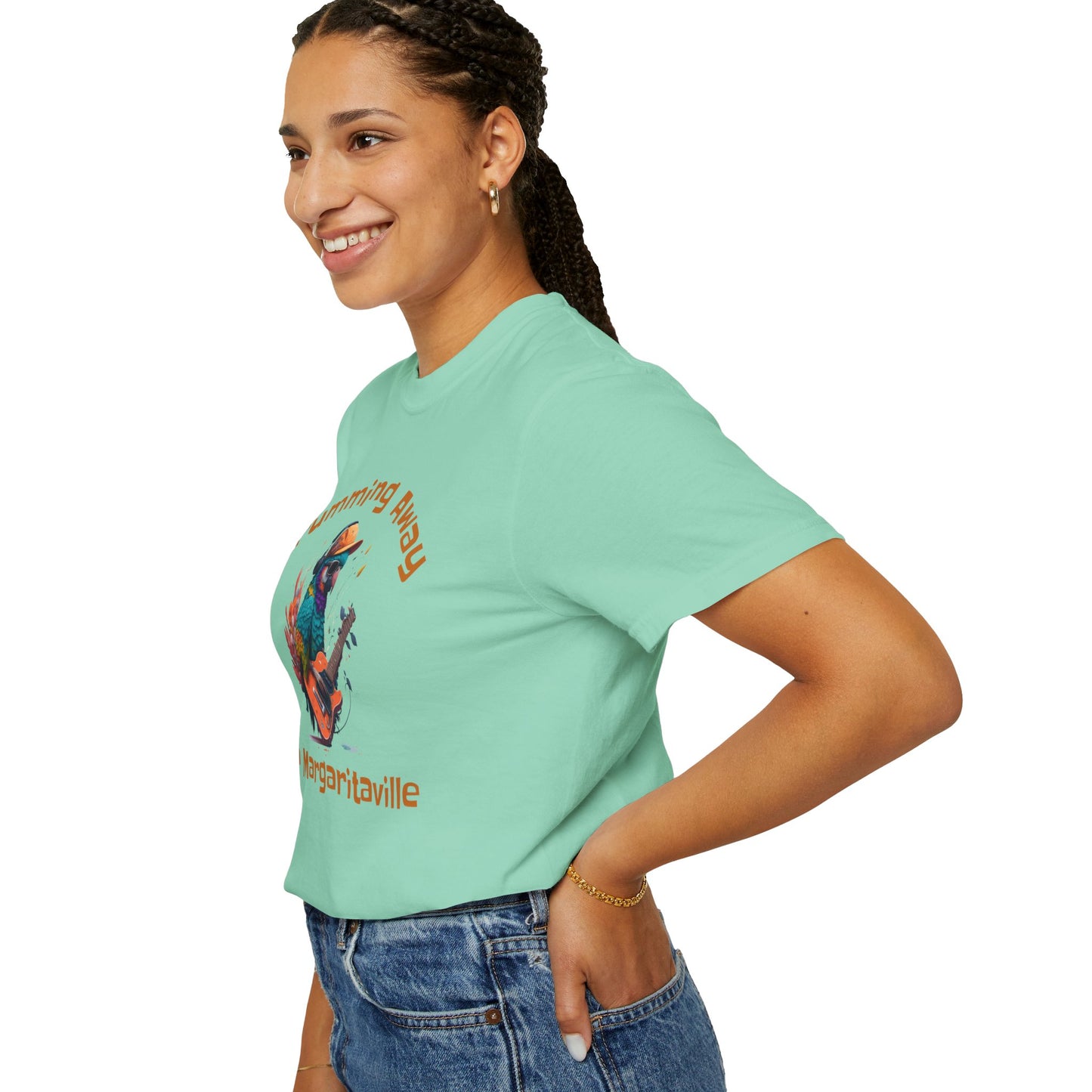 Parrot Strummin Away In Margaritaville - Unisex Garment-Dyed T-shirt