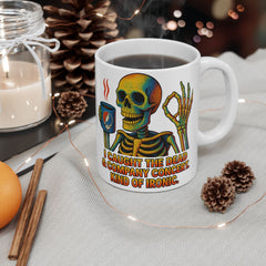 Grateful Dead Inspired Ceramic Mug, Coffee Lover Gift, Musician Coffee Cup, Skeleton Art Mug, 11oz & 15oz Sizes