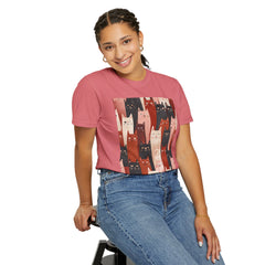 Cute Cat Print Unisex Garment-Dyed T-Shirt - Comfort Colors Soft Perfect for Animal Lovers and Casual Days