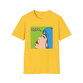 Pop Art Gal T-Shirt featuring Blue Hair and Red Lips Unisex Soft Style Shirt