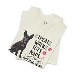 Personalized Dog Dad T‑Shirt — "Treats. Walks. Toys. Naps." Father's Day Gift