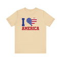 I Love America Heart Graphic, Unisex Jersey Short Sleeve Tee